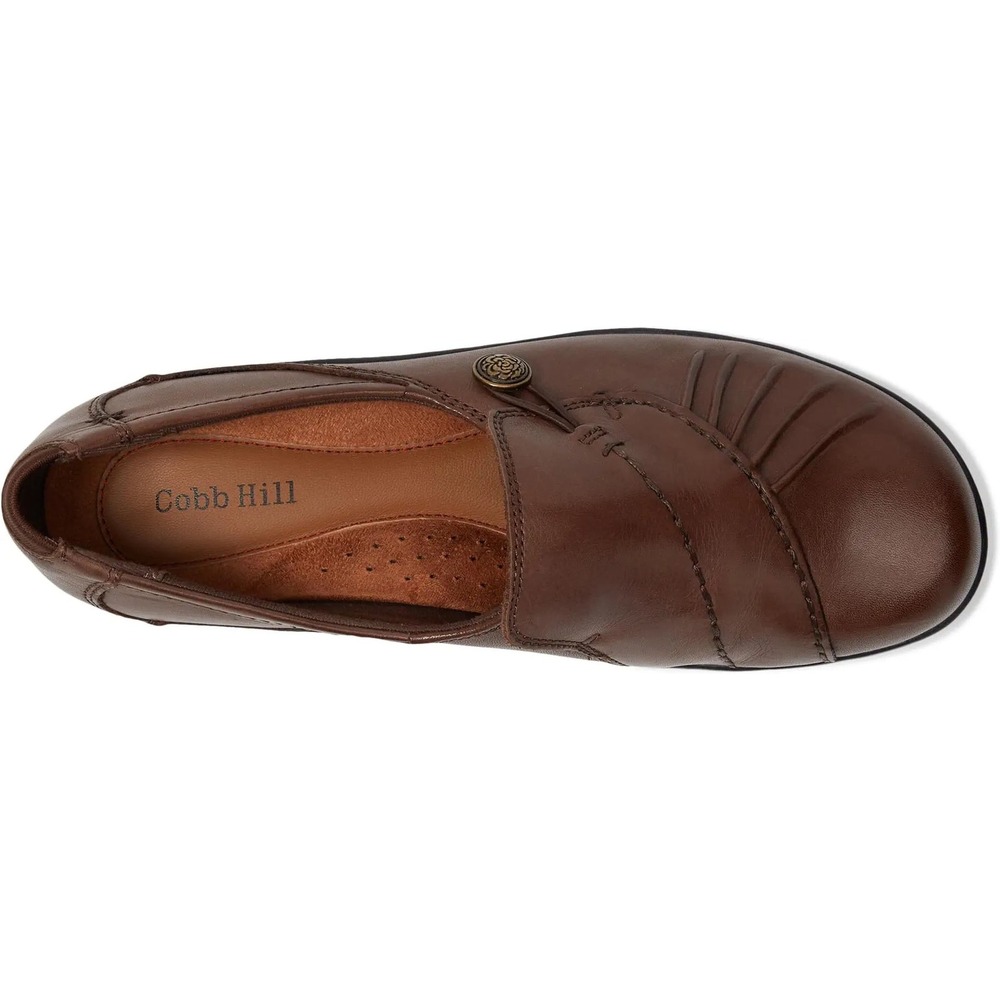 Cobb Hill by New Balance Paulette Bark Brown Leather Slip On Loafers Sz 6.5M - Picture 13 of 16
